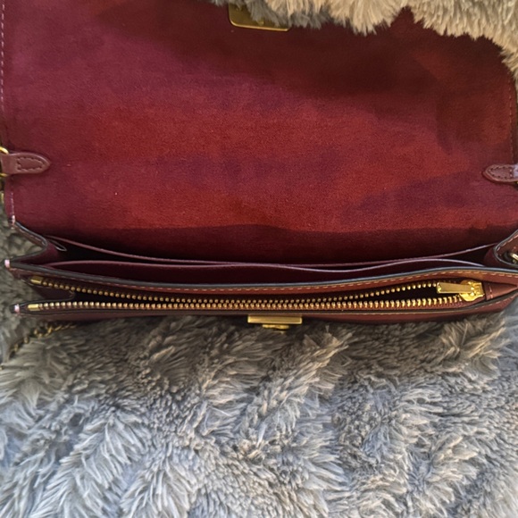 Coach Hutton Burgundy and Pink Clutch/Crossbody - Picture 4 of 7